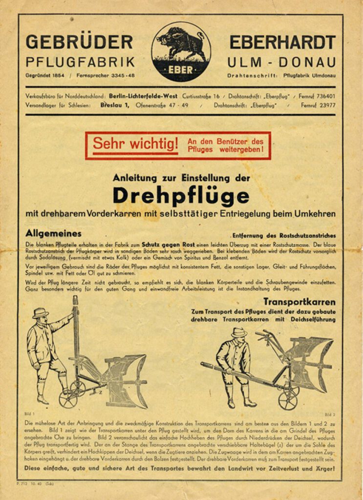 Bedienungsanleitung Pflug